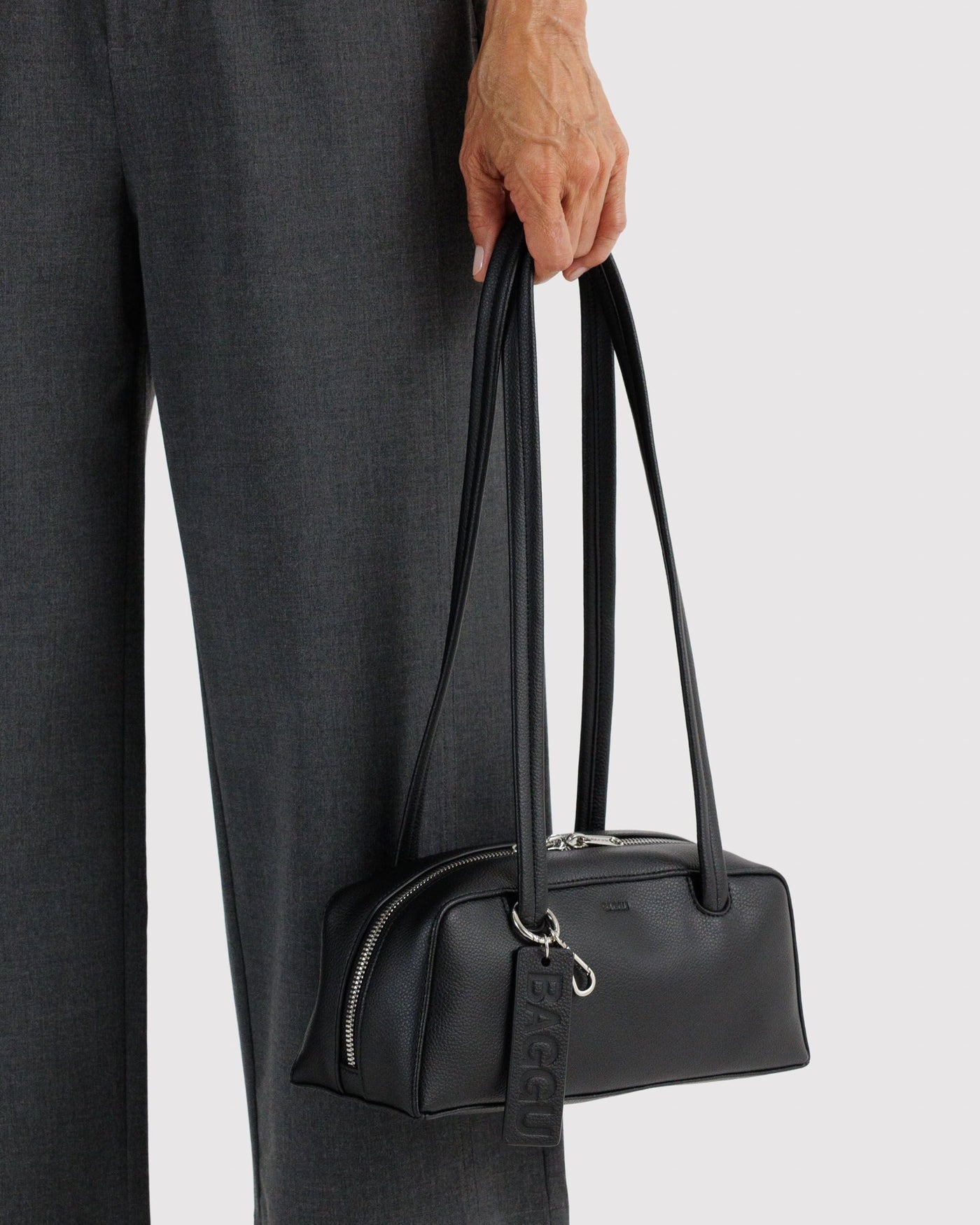 Small Recycled Leather Bowler Bag D1