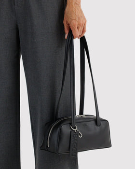 Small Recycled Leather Bowler Bag D1