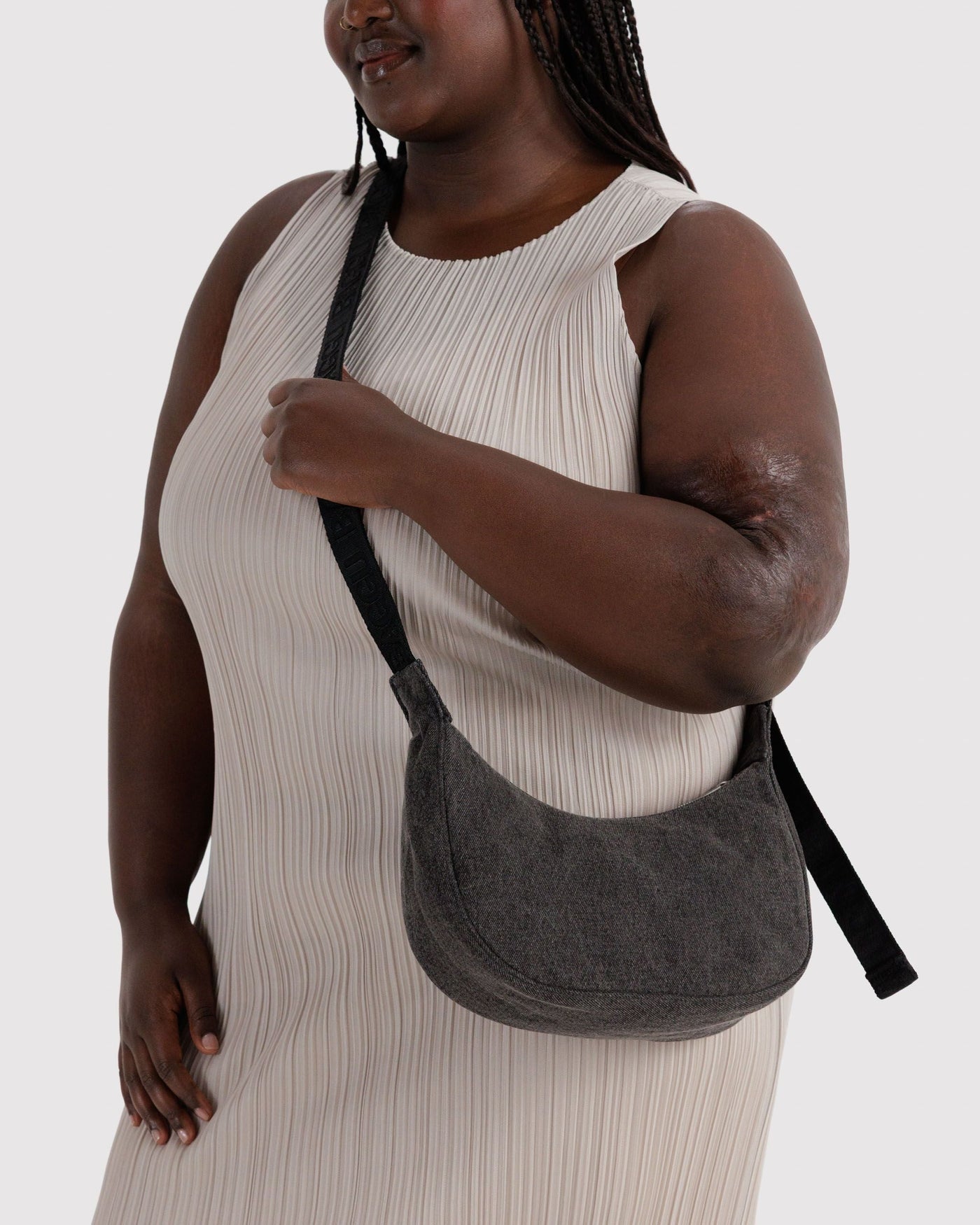 Small Denim Crescent Bag S4