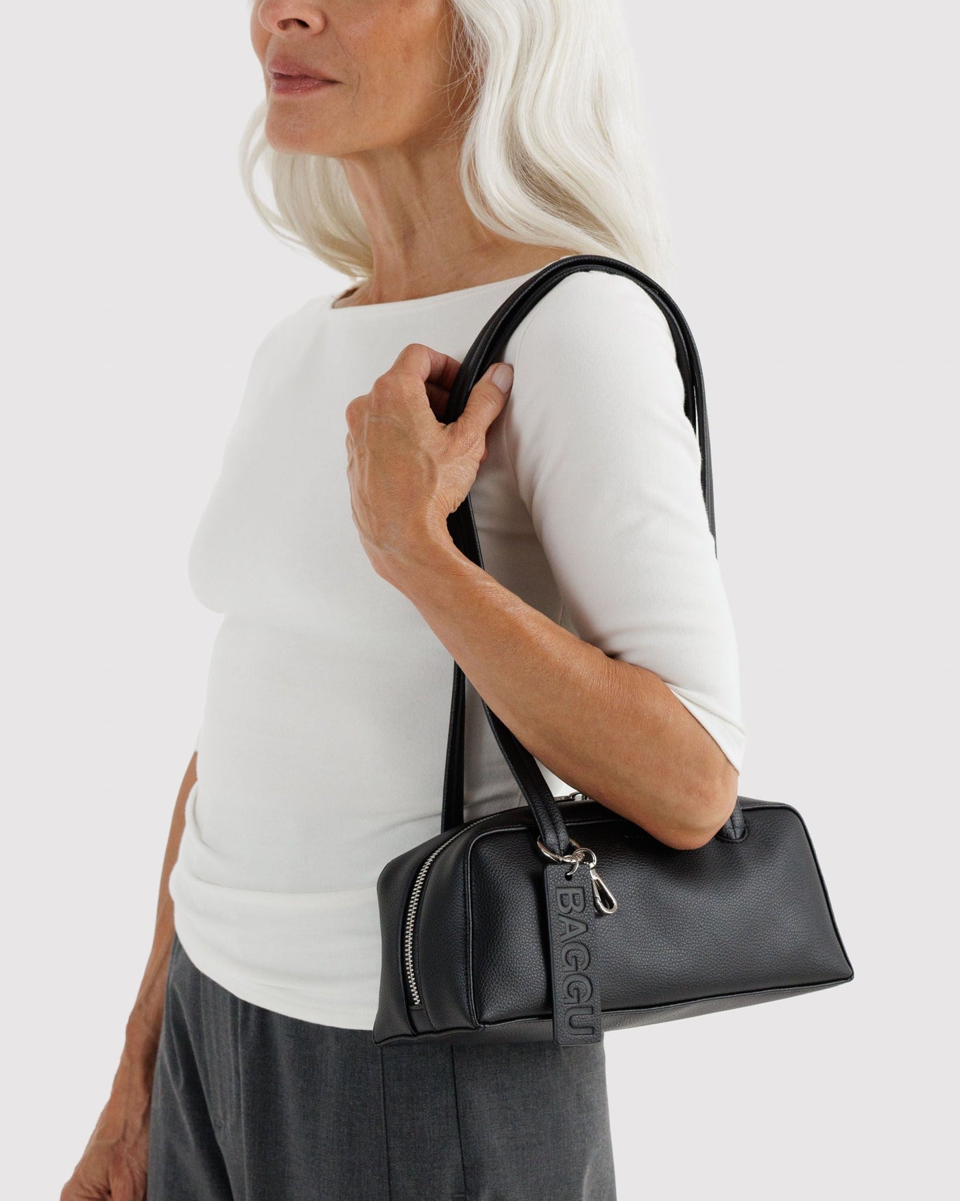 Small Recycled Leather Bowler Bag D1