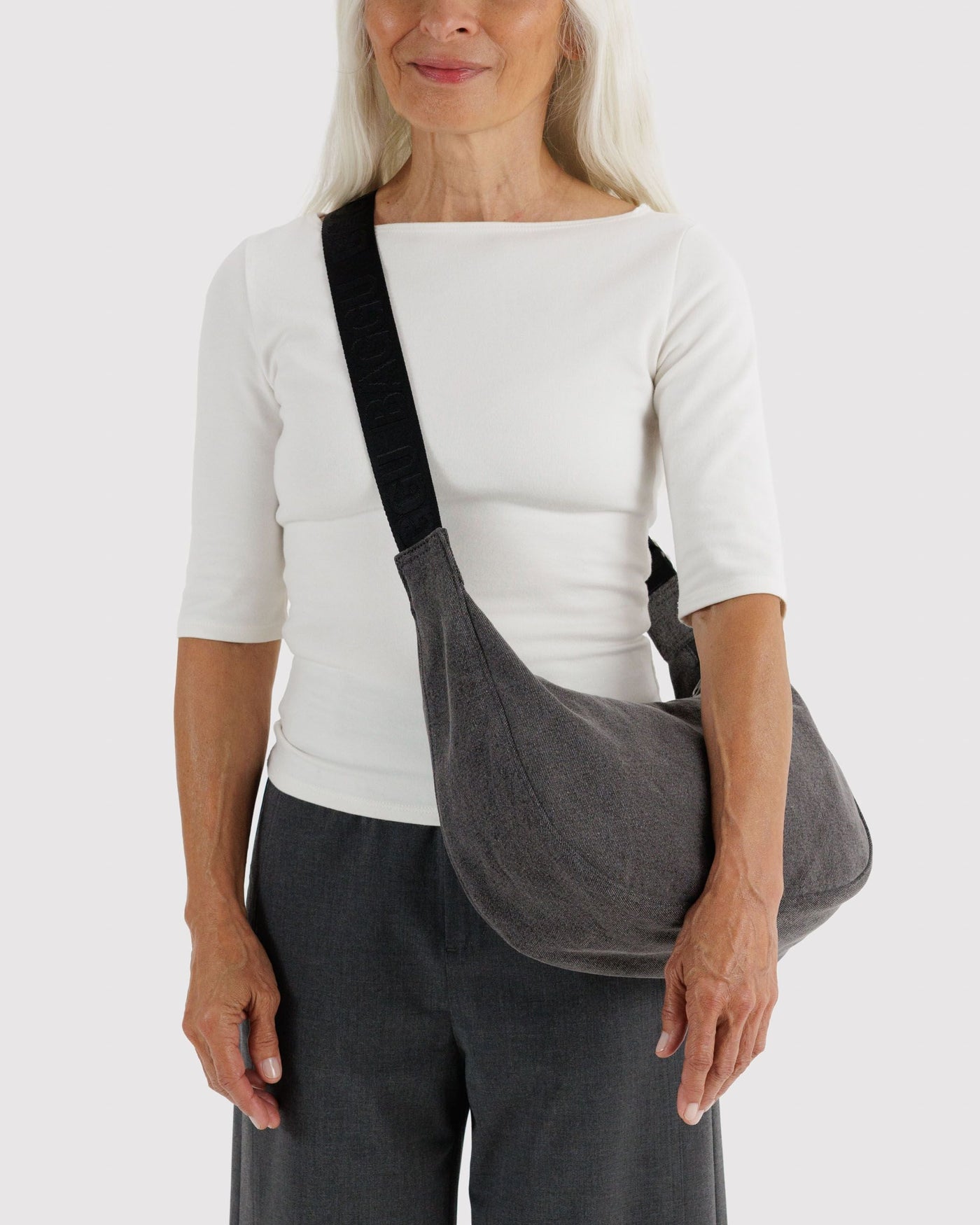 Medium Denim Crescent Bag Q3