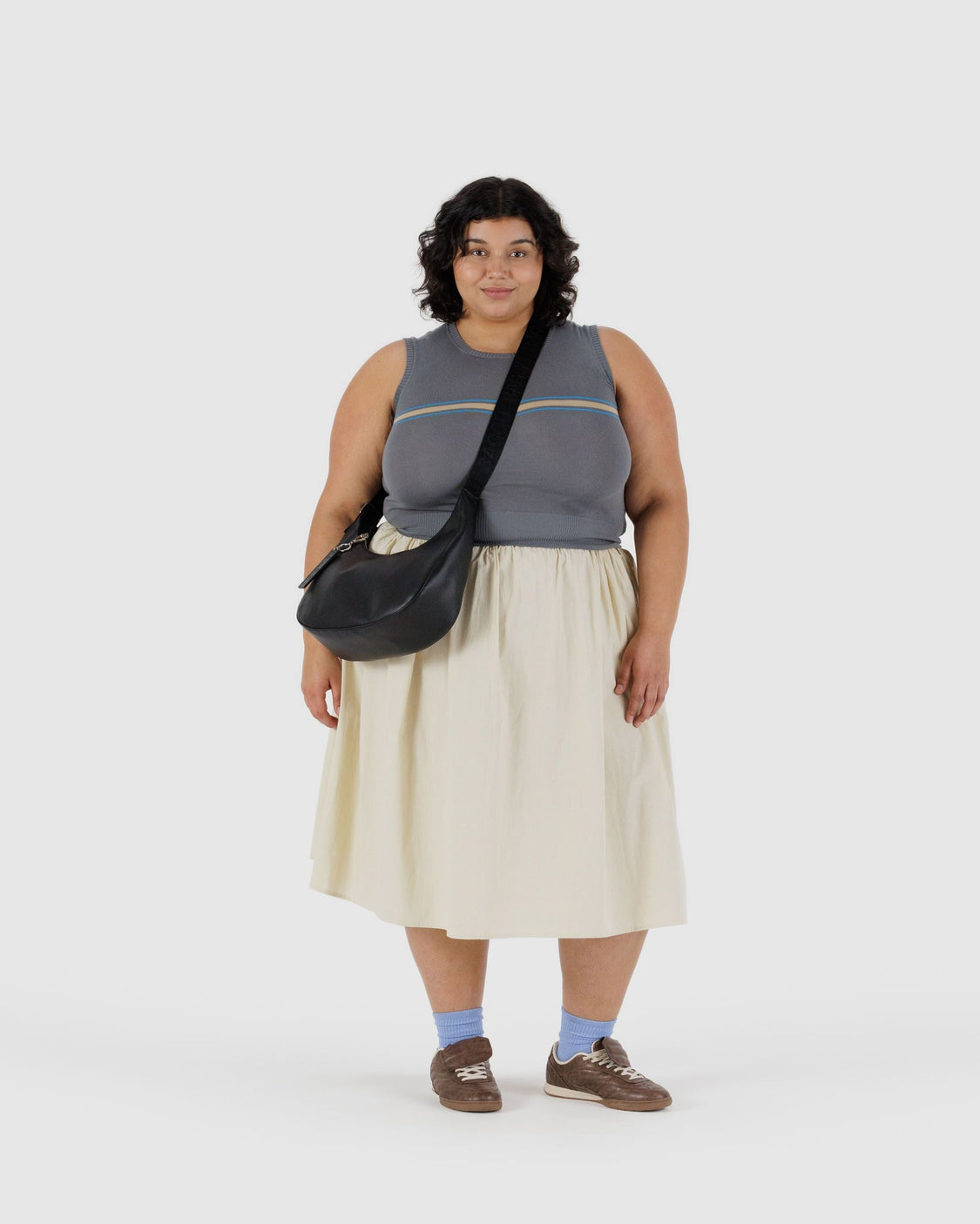 Medium Recycled Leather Crescent Bag L8
