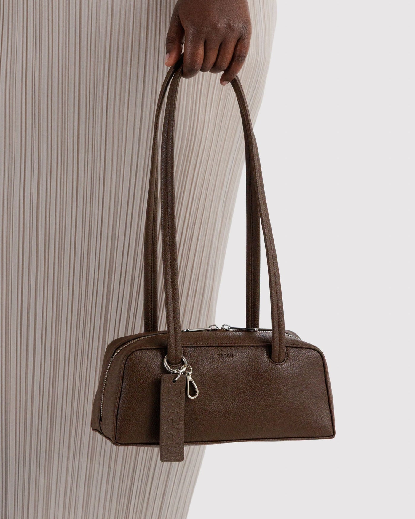 Small Recycled Leather Bowler Bag D1
