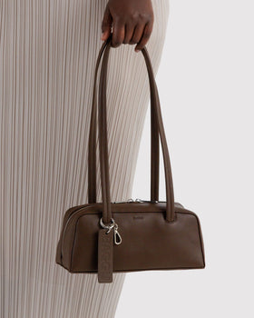 Small Recycled Leather Bowler Bag D1