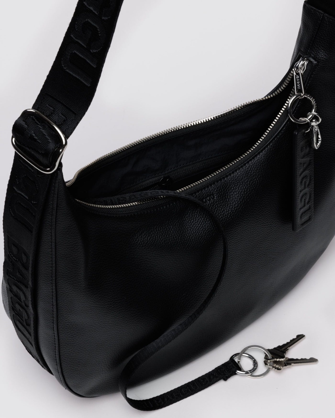 Medium Recycled Leather Crescent Bag L8