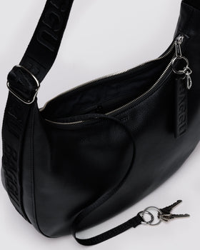 Medium Recycled Leather Crescent Bag L8