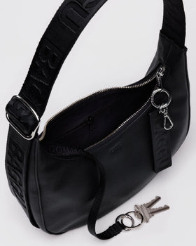 Small Recycled Leather Crescent Bag V8