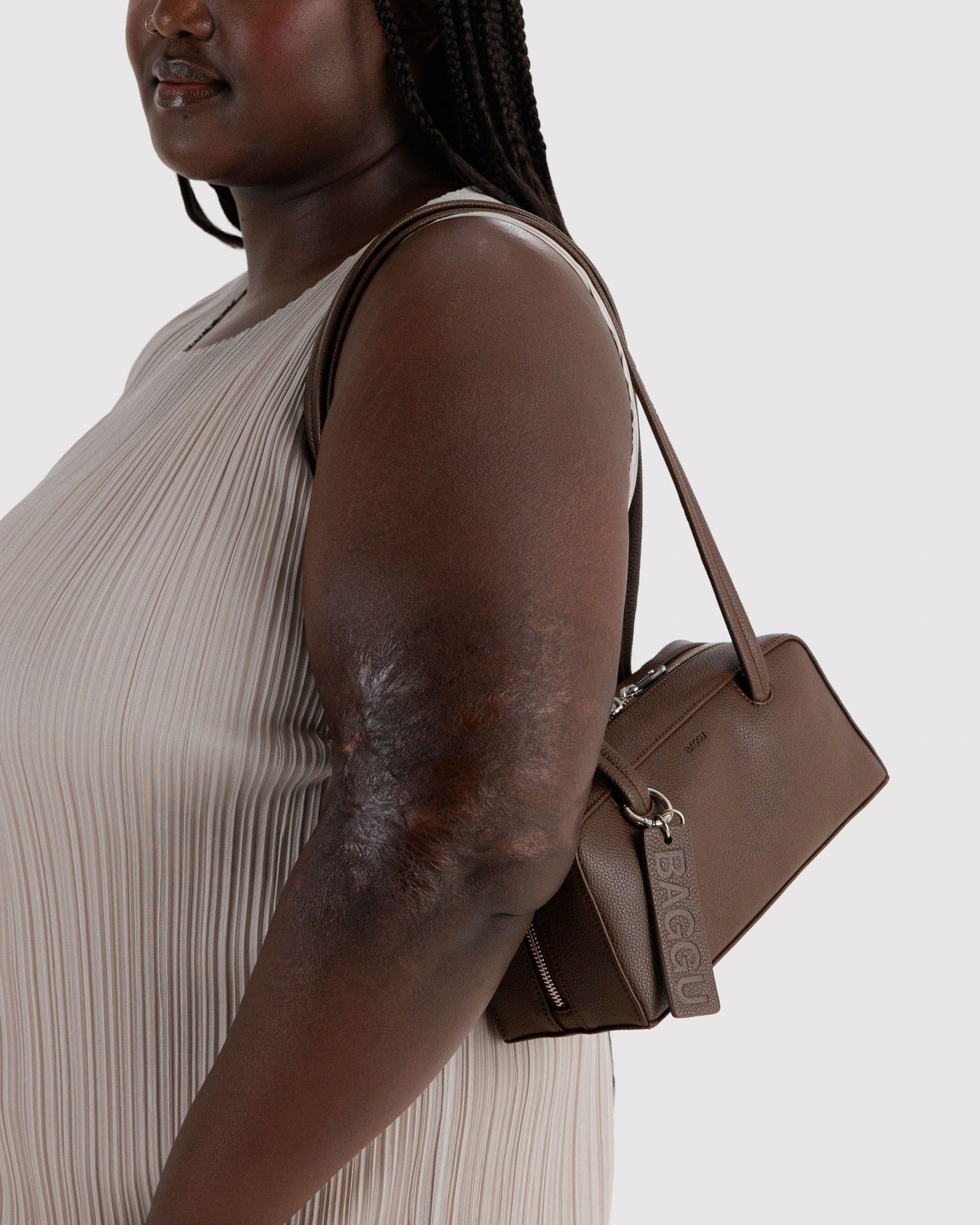 Small Recycled Leather Bowler Bag D1
